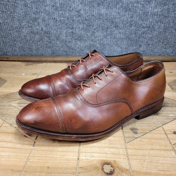 ALLEN EDMONDS Park Avenue Cap Toe Oxford Oxblood Burgundy 9 3E EEE MADE USA 5610 - Picture 2 of 13